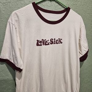 Lovesick Alone Again Ringer T-Shirt Size Large